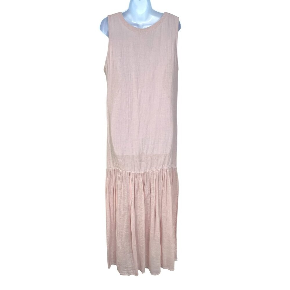 Crown Linen Designs Drop Waist Linen Maxi Dress Sleeveless Lilac Pink XL - Picture 6 of 7
